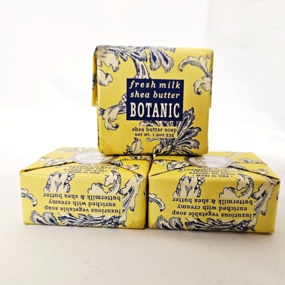 Greenwich Bay Trading Co. Fresh Milk Shea Butter Botanic Soap 3 Pack NWT